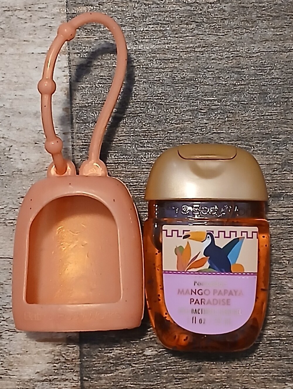 Bath & Body Works Mango Papaya Paradise PocketBac with Peach Silicone Holder